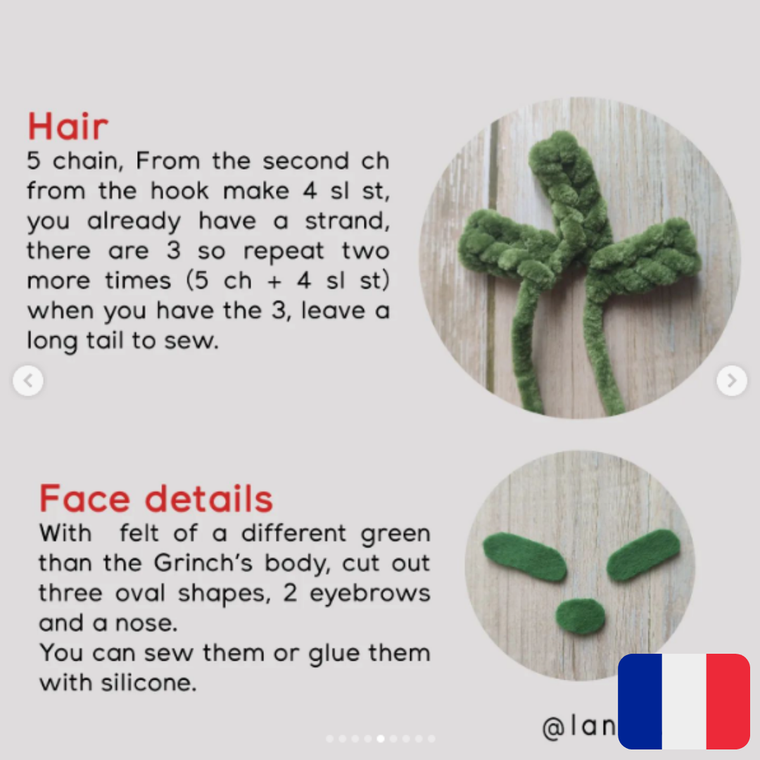 cheveux et détails tête grinch