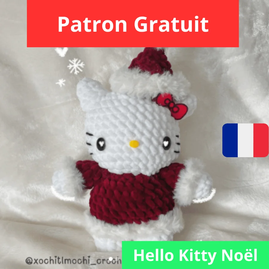 Patron gratuit Hello Kitty amigurumo