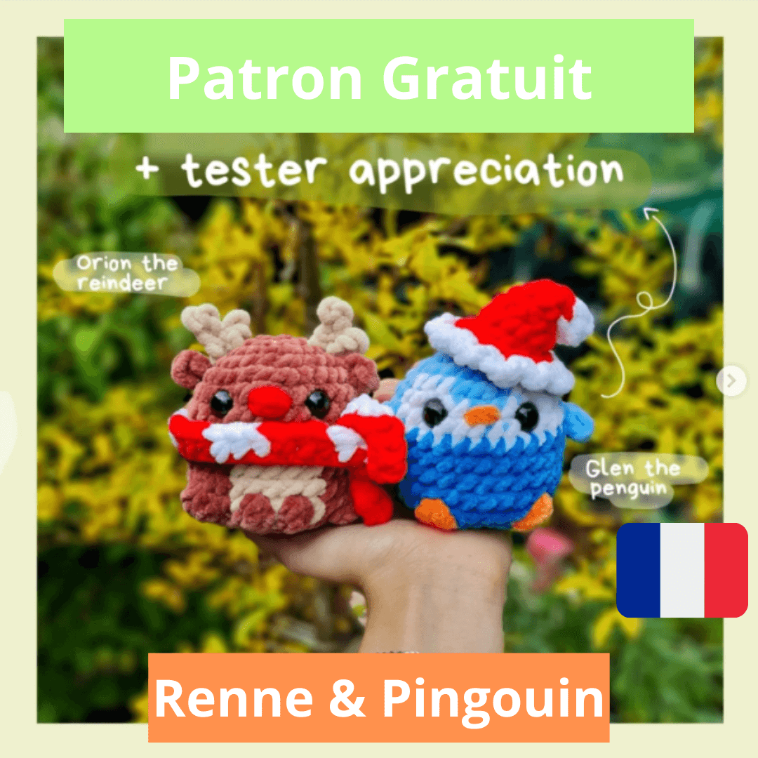 Patron gratuit de ce duo de Renne & pingouin